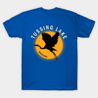 Tussing Lake in Michigan Heron Sunrise T-Shirt